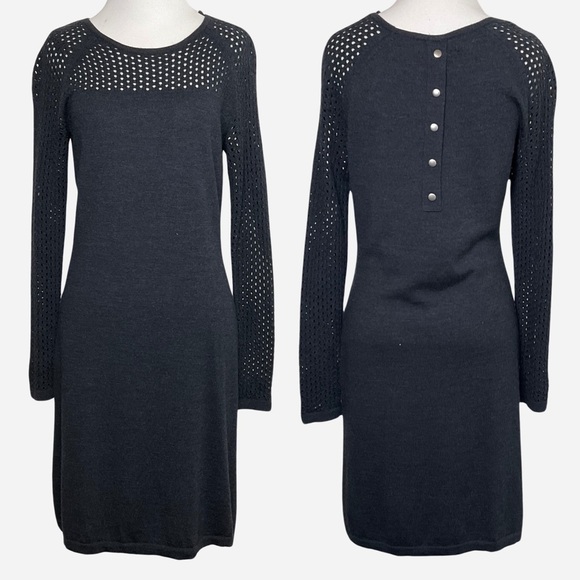 Cynthia Rowley Dresses & Skirts - Cynthia Rowley Sweater Dress | 100% Merino Wool | Knot | Gray | Small